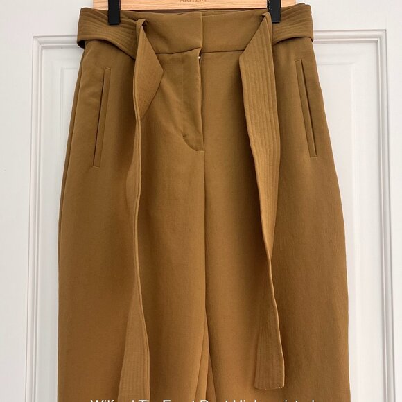 Wilfred Tie Front Pant High waisted Belted Crepe Pants - Picture 2 of 3